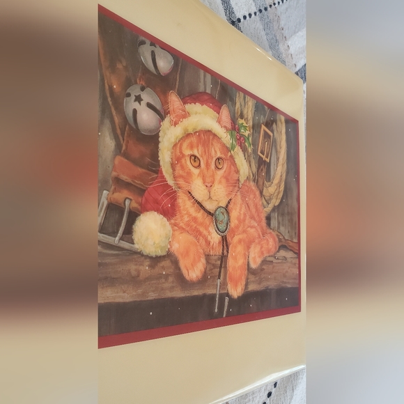 Vintage Christmas Cat Tile Decoration - Picture 3 of 8